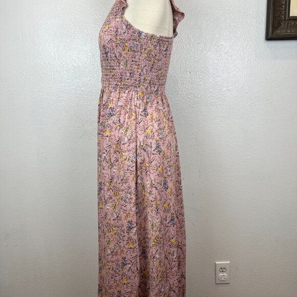 CODE X MODE Sleeveless Ruffle Summer Floral Dusty Rose Maxi Dress Size S - Picture 4 of 8